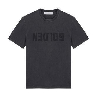 Golden Goose T-Shirts, male, Gray, Size: L Distressed T-Shirt