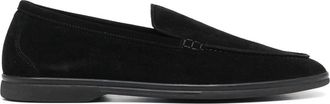 Scarosso Ludovico almond-toe suede loafers - men - Calf Leather/Calf Suede/Rubber - 40 1/2 - Black
