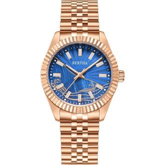 Bertha Sunglasses Marina Ladies Quartz Watch in Rose Gold at Nordstrom