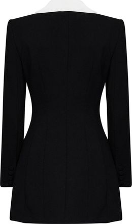 Self Portrait Womens Tailored Blazer Mini Dress Black Wool