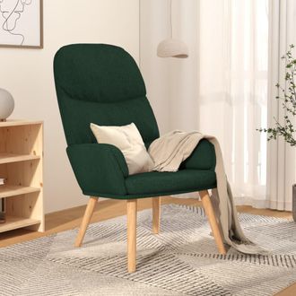 vidaXL Sill&oacute;n De Relax De Tela Verde Oscuro Vidaxl