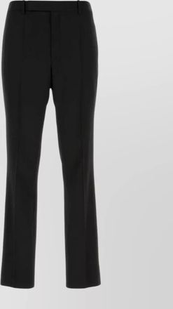 Saint Laurent straight leg wool trousers with back pockets