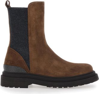 Brunello Cucinelli Brown Suede Ankle Boots