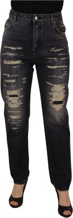 Dolce & Gabbana High Waist Skinny Denim Jeans - Dames - Loose Fit Jeans - Zwart - S - Denim - Jeans