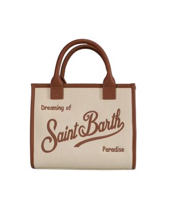 MC2 Saint Barth Structured Midi Shoulder Bag with Leather Accents