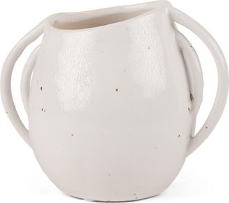 Mercana Urvi Speckled Asymmetrical Ceramic Vase in White at Nordstrom