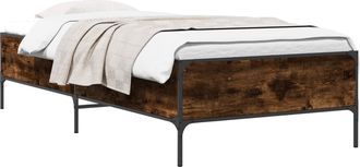 vidaXL Estructura De Cama Roble Humo 80 X 200 Cm Madera De Ingenier&iacute;a Vidaxl