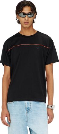 Diesel T-shirt with contrast piping - T-Shirts - Man - Black