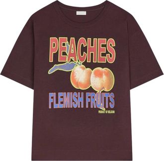 Dries Van Noten Bedrukt katoenen T-shirt - Dames - Tops - Rood - Maat: S Katoen