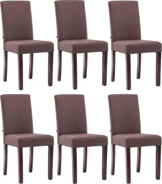 Clp Juego De 6 Sillas De Comedor Ina De Tela Marr&oacute;n Cappuccino