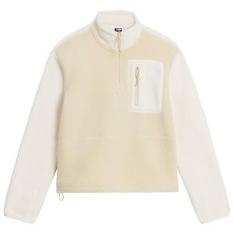 The North Face Yumiori 1/4 Zip Fleecepullover f&uuml;r Damen | beige/wei&szlig;