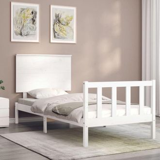 vidaXL Bed Frame without Mattress White 100x200 cm Solid Wood Pine Vidaxl