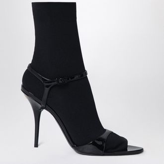 Balenciaga Sandalo Avenue Sock nero in vernice e maglia