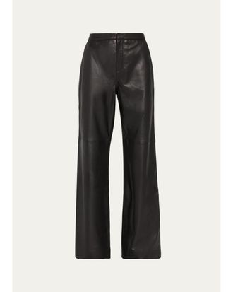L'agence Livvy Leather Straight-Leg Trousers