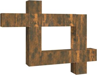 vidaXL 10 Piece TV Cabinet Set Smoked Oak Engineered Wood vidaXL