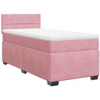 vidaXL Vidaxl - Cama Box Spring Con Colch&oacute;n Terciopelo Rosa 90x200 Cm