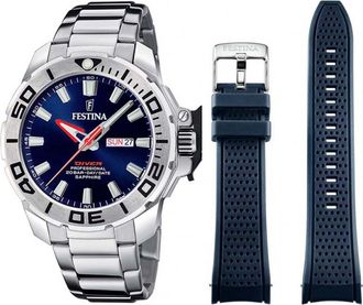 Festina F20665-1 Mens The Originals Watch and Strap Gift Set - Silver - One Size