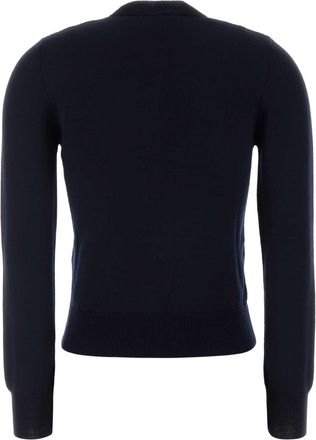 A.P.C. Womens Pink Cardigan Navy Virgin Wool Cotton