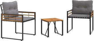 vidaXL Juego De Muebles De Exterior Con Coj&iacute;n 3 Pcs Gris Claro Vidaxl