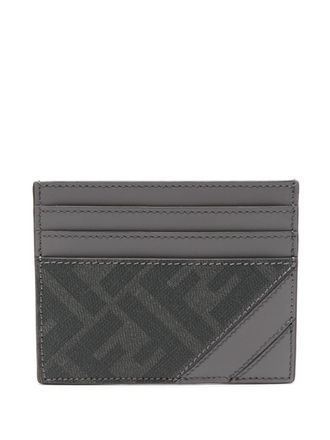 Fendi FF-print card holder - men - Calf Leather - One Size - Grey