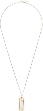 Christophe Lemaire Harmonica logo-engraved necklace - women - Brass - One Size - Silver