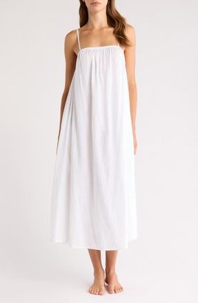 Nordstrom Vacation Linen Blend Nightgown in White at Nordstrom, Size X-Large