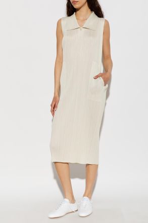 Pleats Please Issey Miyake Pleated Dress, Womens, Green