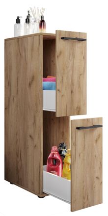 ebuy24 Ebuy24 - Muebles De Ba&ntilde;o Vcm Gabinete Nicho Dimensiones: Al. 110 X An. 25 X P. 50 Cm 2 Cajones - Sadilo L (roble Miel)