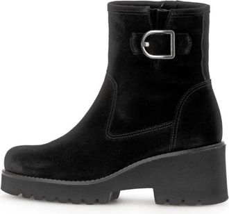 Gabor Dreamvelour Zwarte Stijlvolle Schoenen - Dames - Enkellaarsjes - Zwart - 38 1/2 EU - Schoenen