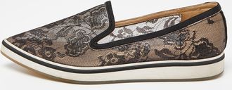 Nicholas Kirkwood Black Lace And Mesh Alona Pointed Toe Smoking Slipper