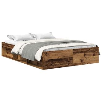 vidaXL Vidaxl - Estructura De Cama Sin Colch&oacute;n Madera Antigua 160x200 Cm