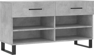 vidaXL Panca Porta Scarpe Grigio Cemento 102x35x55cm Legno Multistrato - Vidaxl