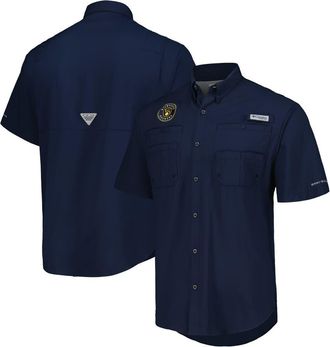 Columbia Mens Columbia Navy Milwaukee Brewers Tamiami Omni-Shade Button-Down Shirt at Nordstrom, Size Medium