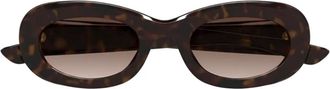 Alexander McQueen Eyewear Zonnebril met ovalen montuur - Bruin