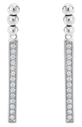 Lagos Caviar Spark Diamond Drop Earrings in Silver/diamond at Nordstrom