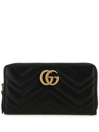 Gucci GG Marmont leren portemonnee - Zwart