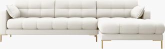 BLOOMINGLOFT Design Ecksofa Mamaia Strukturstoff Light Beige