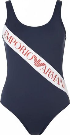 Emporio Armani Body One Piece - Dames - Badpakken - Blauw - S - Polyester - Badmode