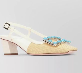 Roger Vivier sling back pumps block heel embellishment