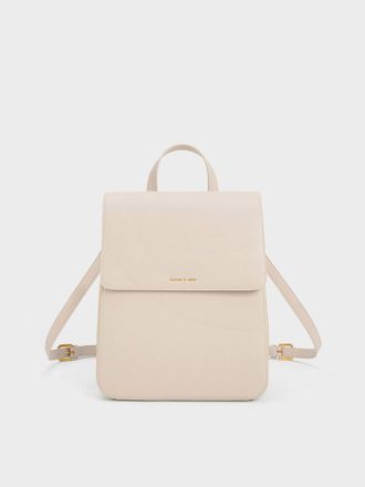 Charles & Keith Octavia Front Flap Structured Backpack