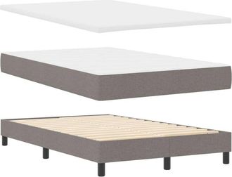 vidaXL Cama Tipo Box Spring Con Colch&oacute;n Taup&eacute; 120 X 200 Cm Vidaxl