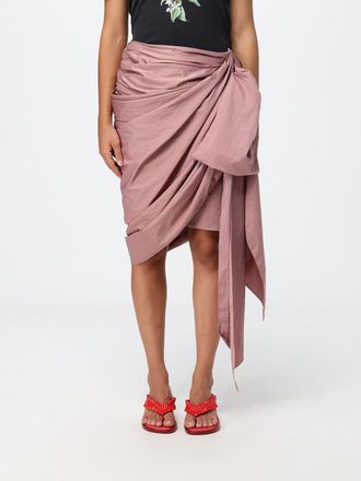 Chlo&eacute; Gonna midi asimmetrica in taffet&agrave; con chiusura a portafoglio