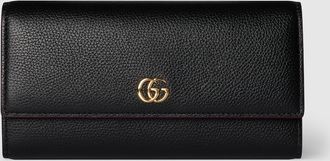 Gucci Bi-color GG Marmont Continental Wallet, Black, Leather