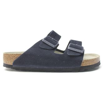 Birkenstock Arizona BS Suede Leather Unisex Hook and Loop Sandals - Midnight - Size:UK 9.5