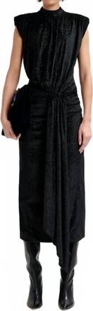 Essentiel Inche Velvet Jersey Dress In Black