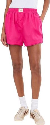 Free People Day To Day Solid Boxer Womens Pajama Sets Pink Peacock : LG, Cotton/Lyocell