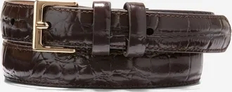 Cole Haan Womens Skinny Square Harness Belt - Brown Size Medium