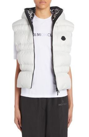 Moncler Weser Hooded Down Puffer Vest in Ice at Nordstrom, Size 0