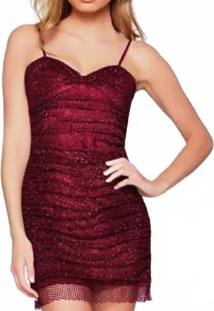 Jovani Beaded Net Cocktail Dress In Red