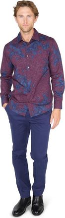 Lords of Harlech Nigel Button-Up Shirt in Montgat Paisley Plum at Nordstrom, Size Medium